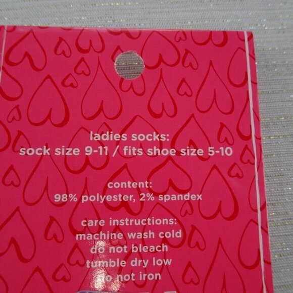 💰3/$25  NWT Lot 2 Pink Ladies Crew Socks Heart Dots 9-11 - Picture 5 of 5